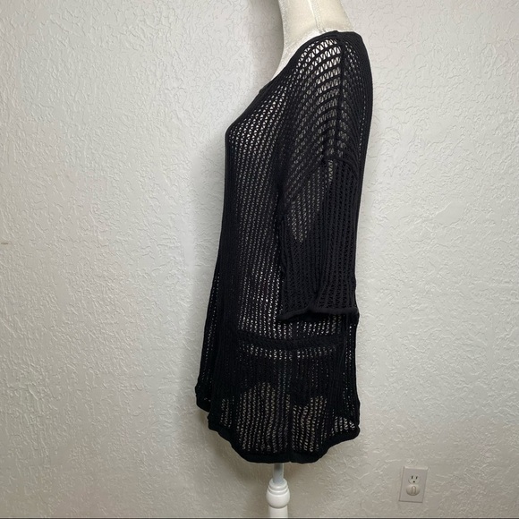 Alexander Wang Open Knit Pullover Sweater Black Size M Oversized Mesh - Picture 5 of 10